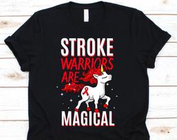 Stroke Warriors Are Magical Shirt, Red Ribbon Awareness T-Shirt For Stroke Warrior Fighters Survivors, Stroke Fight Ribbon Support Gift 2XL