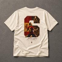 Andres Iniesta Ispanijos Futbolo Grafinis Marškinėlis | Retro Futbolo Gatvės Drabužių T-shirt 2XL