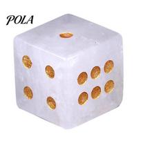 Mahjong Table Game Dice Natural Hand Carved Stone Dice, Mini Healing Faux Crystal Comfortable Rolling 6-Sided Golden Dots for Tabletop Board balta