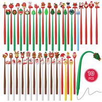 Santa Soft Silicone Rocking Pen 3D Head Ballpoint Pen Cartoon Reindeer Design Christmas Gift For Kids Party Decor Writing Tools