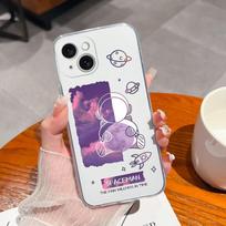 Dėklas Apple iPhone 4 5 6 7 8 Plus 11 12 13 14 15 X XR galinis dangtelis Fashion skaidrus smūgiams matinis minkštas silikoninis astronautas iPhone buferiui iPhone 11
