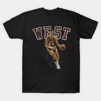 Jerry West Marškinėliai The Logo Krepšinio Gerbėjui Vintažiniai Marškinėliai Dydžiai S-5XL Unisex Marškinėliai L black