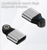 Type-C to smart ring charging adapter with a round connector and magnetic function compatible with smart ring charging adapters sidabras