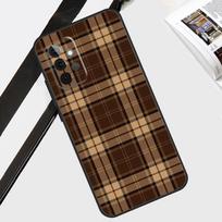 Brown Plaid Case For Samsung Galaxy A55 A35 A15 A56 A36 A26 A16 A06 A54 A34 A14 A12 A22 A32 A52 A13 A53 Samsung A15