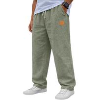 Men's Relaxed-Fit Stretch Waist Straight-Leg Pants L