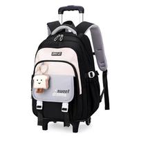 Trolley Children School Bags With Wheels For Girls Mochila Kids Backpack Trolley Luggage backpack Escolar Backbag Schoolbag gray