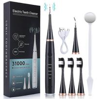6 In 1 Electric Ultrasonic Dental Tooth Cleaner Scaler Kit Rechargeable Tartar Stain Teeth Plaque Black Calculus Remover 6 in 1 juoda