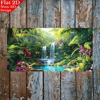 D flat pc Sunny mountain landscape Aluminum License PlateDecorative Car Front License Plate for Decoration Only 15x30cm(5.9x7.8inch)
