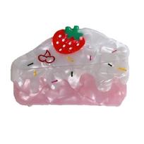 Fashionable Cream Cake Hair Claw Acrylic Strong Hold Hair Clamp Ponytail Holder For Women and Teens Various Outfit 1