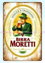 Birra Moretti alaus metalinis skardinis ženklas Kotedžo Ūkio sieniniai dekorai 20x30cm（7.8x11.8inch）