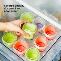 Food-grade Press-freeze Household Summer Refrigerator Ice Cube Tray Circular 1PC žalia