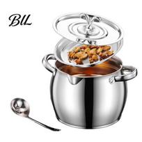 Stainless Steel Grease Container 1.2L Bacon with Strainer Lid Heat Resistant Kitchen Oil Filter Cooking Saver Keeper Fat Storage Can Jar Pot sidabras