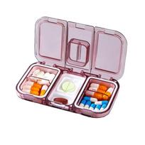 Frosted Pill Splitter Box Silica Gel Travel Pill Dispenser High Beauty Sealed Mini Pill Box  Travel rožinė