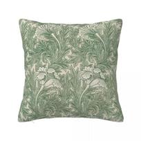 William Morris Tulip Pattern Sage Green Pillowcase Printed Fabric Cushion Cover Decorations Throw Pillow Case Cover Home Zipper Peach skin 18*18(CM)-1Pcs