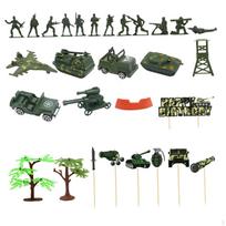35x Camo Cake Toppers Cartoon Little for Party Favors Baby Shower Boys Girls