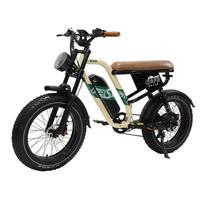Electric Bike All Terrain Onesport W66 20  Tire 500W Motor Adult Ebike 48V 13.5AH Max Range 100Km 7 Speed Beige smėlis
