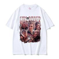 Vintage Astarion Girl Dinner Baldurs Gate Graphic T Shirt Men's Cosplay High Quality Fashion T-shirts Harajuku Oversized T-Shirt S