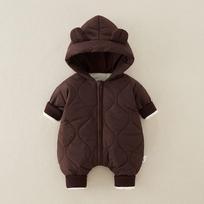Cozy Baby Cotton Onesie - Thickened Autumn/Winter Crawling Suit 66 cm tamsiai ruda spalva
