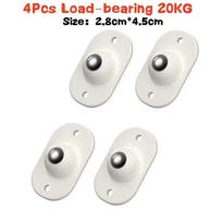 Self Adhesive Mute Ball Pulley Universal Wheel Load 300Kg Furniture Casters Wheels Stainless Steel Wheel 360° Rotation New 4Pcs
