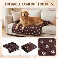 Pet Sofa Cushion with Bolster for Dogs Cats - All Cozy Pet Bed for Couch One Size kava