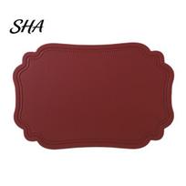 Easy Clean Placemat PVC Placemat, Waterproof Non-Slip Table Mat, to Dining Mat Heat Resistant Coaster, for Kitchen Room Cafe Restaurant Spill raudona