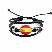 Creative Manwomen National Flag Exquisite Bracelet World Cup National Flag Bracelet Silver sidabras