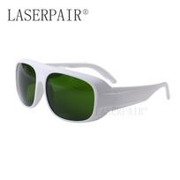 LASERPAIR IPL Safety Glasses with White Frame Eye Protection Goggles for Intense Pulsed Light (Green,safety glasses) žalia