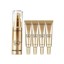 Loreal Paris High Power Cream Oil Control Moisturizing Firming Sensitive Small gold tube and silver tube sunscreen skin care set-five-piece set sidabras