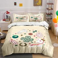 Clover, bunny, dice, horseshoe. Bedding sets Duvet cover sets Duvet covers Pillowcases(1* Duvet Cover 2* Pillowcases without duvet insert) 135x200cm