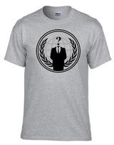 Anonymous Emblem Logo Gray TShirt 006Grey 2XL