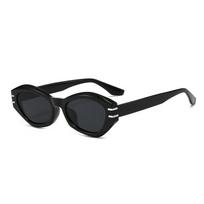 No Ip Unisex Hexagon Fashion Sunglasses With Uv400 Protection For Outdoor Sports BlackFrameGrayLens