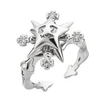 Fidget Spinner Ring Anxiety for Women Girls Crystal Five-pointed Star Ring 1
