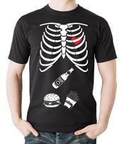 Skeleton Burger Beer Halloween Tshirt Halloween Costume tee Funny Food tee S