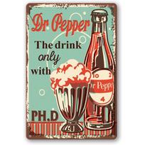 Vintage Dr Pepper Retro Soda Pop Beverage High Definition Metal Tin Sign Wall Art  HD Printed Tin Plate Decor for Home Living 20x30cm（7.8x11.8inch）
