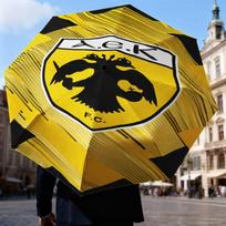 AEK AthensGolden And Black Crest Design Umbrella Folding umbrella, automatic umbrella 8-Frame for Travel, camping Use Gift for Halloween Christmas