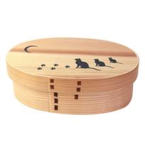 Luna Oval Bento Box Made of cedar with a moon design and urethane A stylish lunchbox for and Perfect for school sports and other Suitable for noodle balta