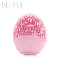 Silicone Face Cleansing Brush Electric Face Cleanser Electric Facial Cleanser Deep Washing Massager rožinė