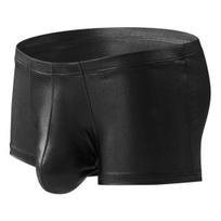 Men Boxer Underwear Elastic Mid-rise Tight Cut High Elasticity Shorts Panties Solid Color U-Convex Breathable Panties M juoda