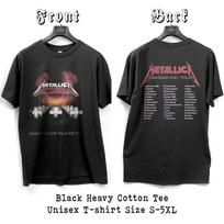 Metallica Master Of Puppets EuroUnisex Juodi Marškinėliai Dvipusis Spausdinimas S dydžio iki 5XL Unisex Marškinėliai S black