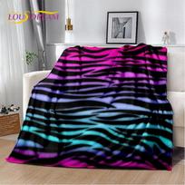 3D Spalvotas Zebrų Rašto Minkštas Pliušinis Antklodė, Flanelinis Antklodė Mesti Antklodę Svetainei Miegamajam Lovai Sofai Iškylai Biurui Dangalas 75x90cm