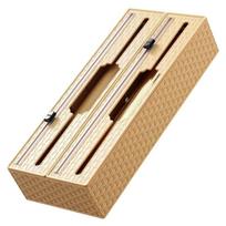Bamboo Color  Aluminum Foil 3 in 1 Plastic Wrap Paper Compatible Dispenser Kitchen Drawer with Slide Cutter