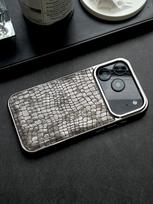 Crocodile Patter Leather Plating Case for iPhone 17 Air 16 15 14 Plus 13 12 11 Pro Max Shockproof Soft Cool Armor  Cover iPhone17 Pro