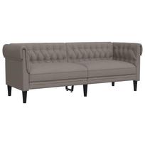 Chesterfield Sofa 3 Seater Taupe Fabric