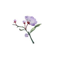 Handmade Begonia Flower Embroidery Patches Iron on Clothes Sticker Clothes Appliques  Sewing purple-Style A