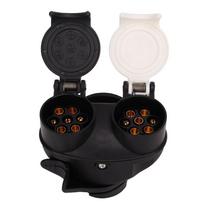13 Pin to 7 Pin Trailer Plug Adapter Dual Socket Conversion Adapte Dual Socket Plug  Caravan Adapter