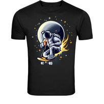Astronaut Skateboard Coffee T-Shirt - Space Skater Graphic Tee XXL