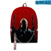 Luxury Novelty Youthful School Bags Unisex Game Hitman Travel Bags 3D Print Oxford Waterproof Notebook Shoulder Backpacks auksas
