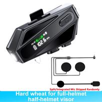 C6 Motorcycle Helmet Bt Walkie-Talkie Headset CVC Noise Reduction One-Click Wake-Up Voice Assistant Led Lighting Fm Function