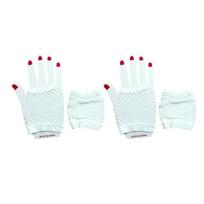 2 Pairs Fluorescent Fishnet Fingerless Gloves For Dance Shows Visual Appeal Summer Event Unisex Costume Accessory os balta