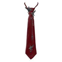 Fashionable Neck Tie With Crow Decors Fringed Chain Tie for Adult Teens Punk Neckwear Pretied NeckTie for Music Festival 1
